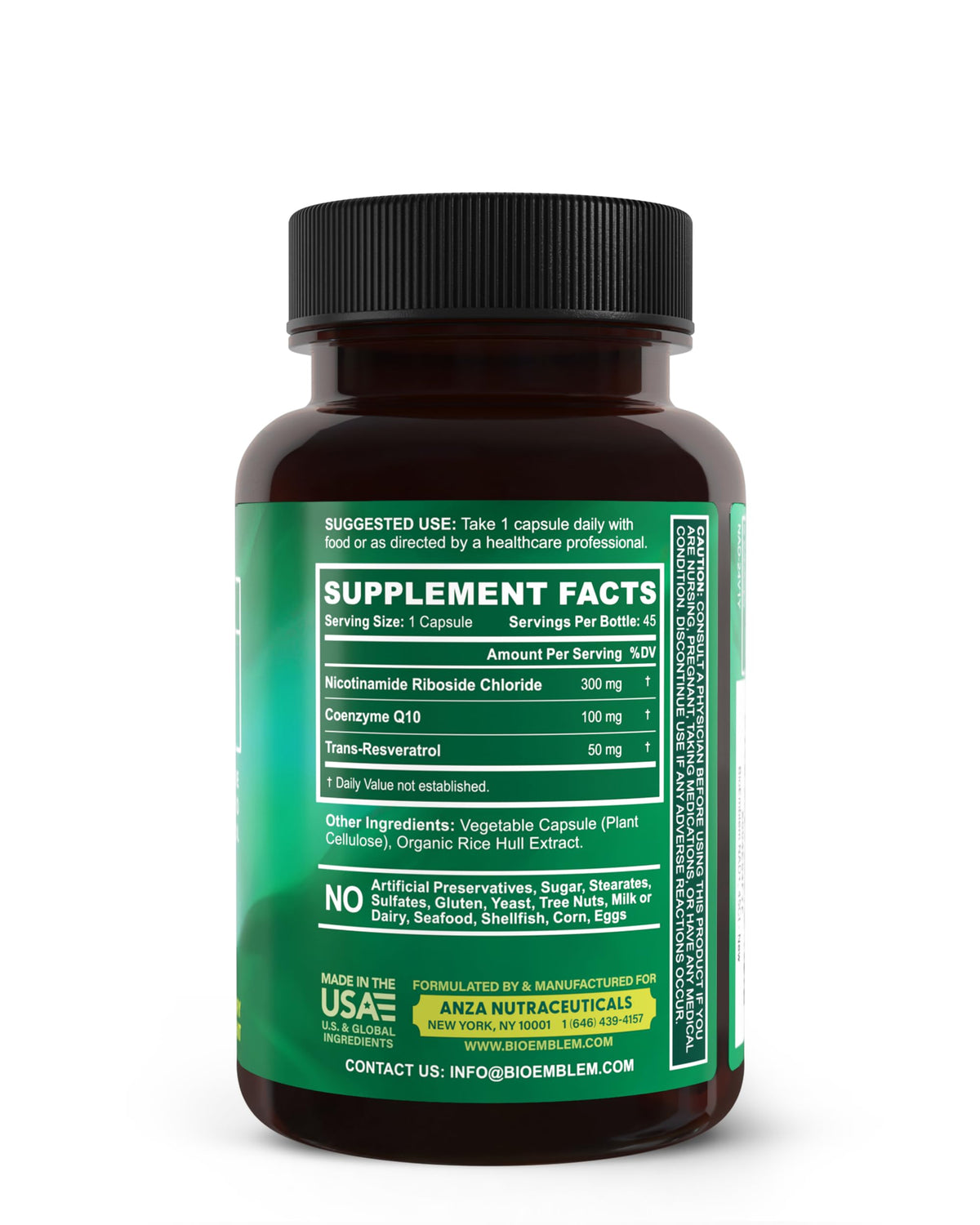 BioEmblem NAD+ 300mg with CoQ10 and Resveratrol