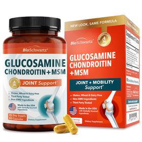 BioSchwartz Glucosamine Chondroitin MSM Supplement 90 Capsules front view