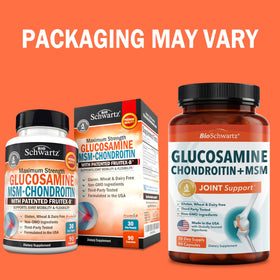 BioSchwartz Glucosamine Chondroitin MSM Supplement bottle side view