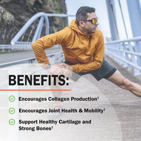 BioSchwartz Glucosamine Chondroitin MSM Supplement capsules in a hand