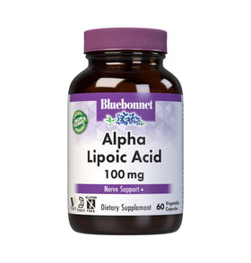 BlueBonnet Alpha Lipoic Acid 100 mg vegetable capsules front view