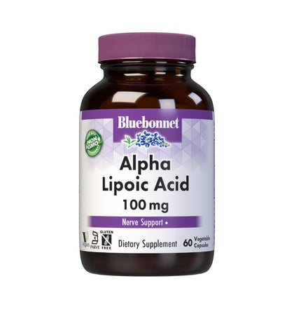 BlueBonnet Alpha Lipoic Acid 100 mg vegetable capsules front view