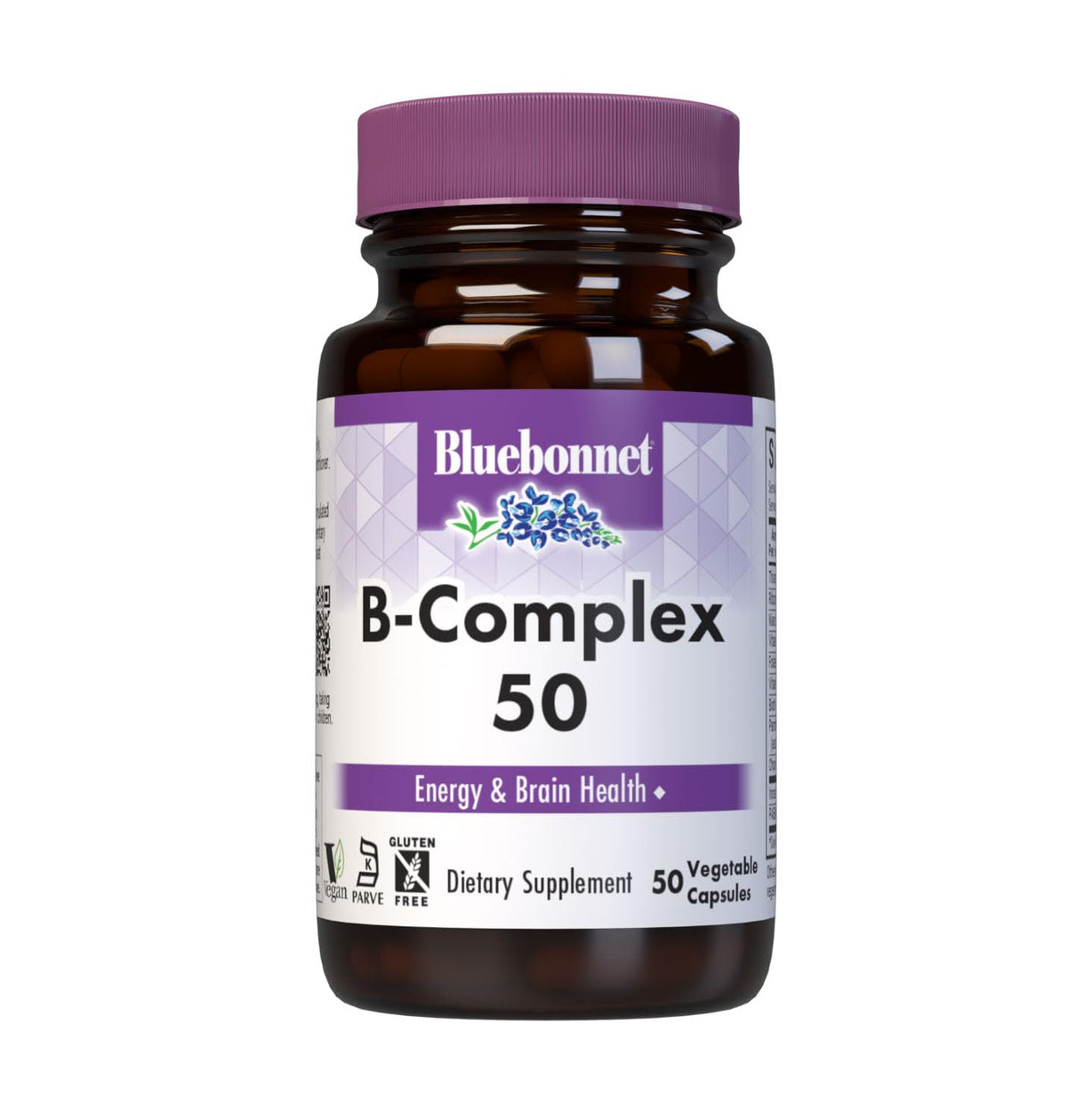 Bluebonnet B Complex 50 Vegetable Capsules front view