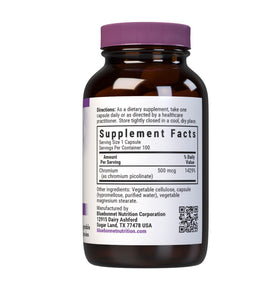 BlueBonnet Chromium Picolinate 500 mcg Vegan Capsules side view