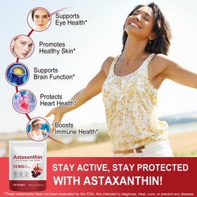 BOIUOITI Astaxanthin 12mg Softgels back view with ingredient list