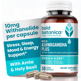 Bold Botanica Ashwagandha Supplement 150g bottle front view