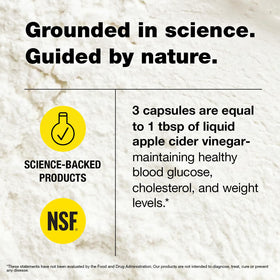 Bragg Renew Apple Cider Vinegar Capsules packaging showing nutritional information