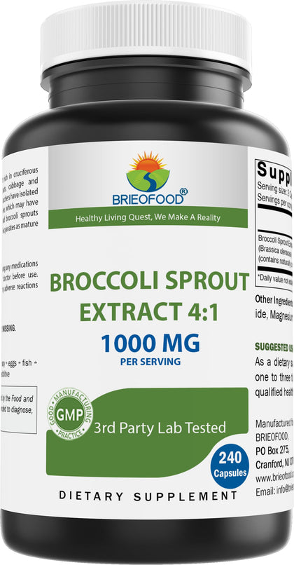Brieofood Broccoli Sprout Extract 240 capsules front view