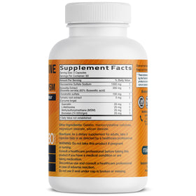 Bronson Glucosamine Chondroitin Turmeric & MSM capsule bottle side view