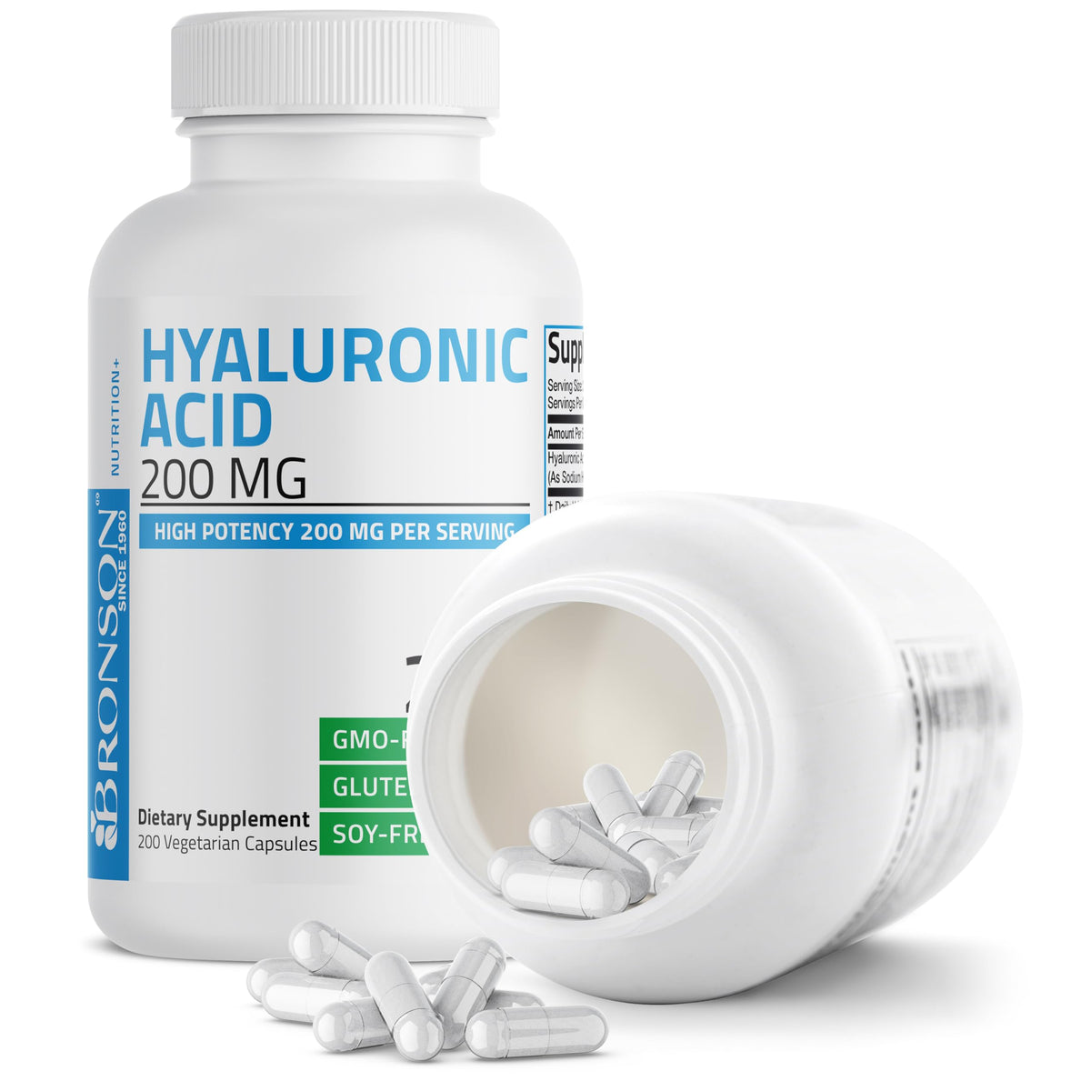 Bronson Hyaluronic Acid 200 mg capsules in a lifestyle setting