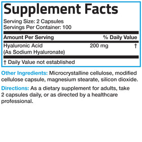 Bronson Hyaluronic Acid 200 mg capsules packaging