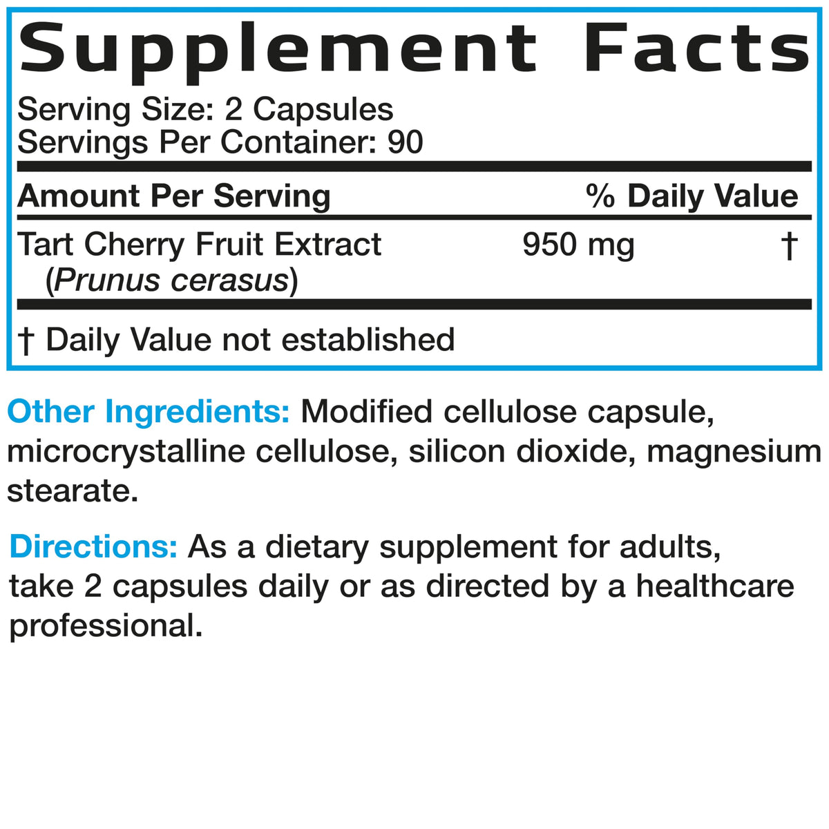 Bronson Tart Cherry Maximum Strength capsules on a wooden surface