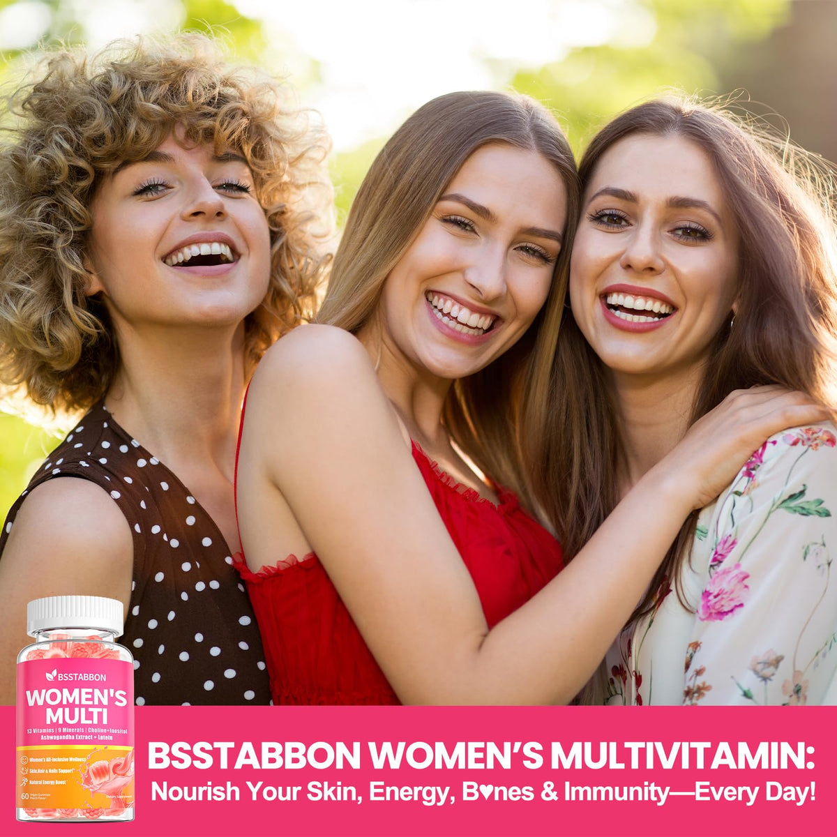 BSSTABBON Methylated Womens Multivitamin Gummy on a kitchen counter