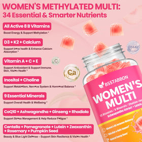 BSSTABBON Methylated Womens Multivitamin Gummy peach flavour