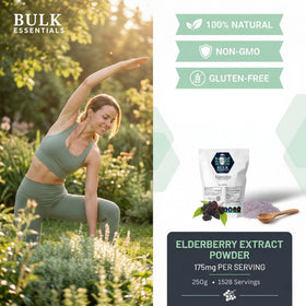 Bulk Essentials Elderberry Extract Powder 250g side view