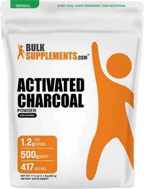BulkSupplements Activated Charcoal Powder 500g front view