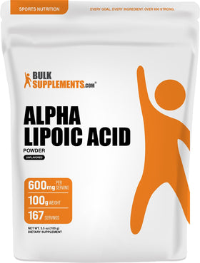 BulkSupplements Alpha Lipoic Acid Powder 100g front view