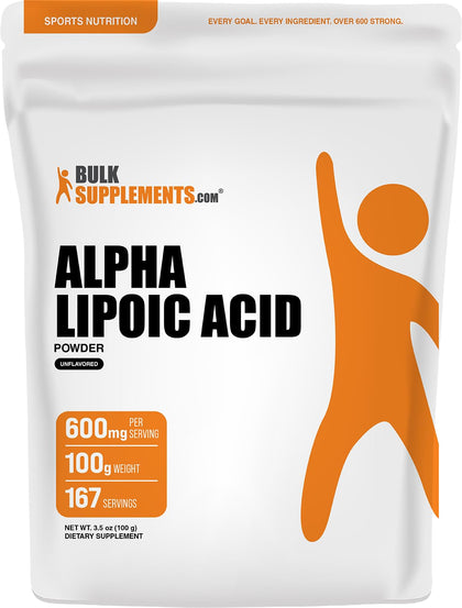 BulkSupplements Alpha Lipoic Acid Powder 100g front view