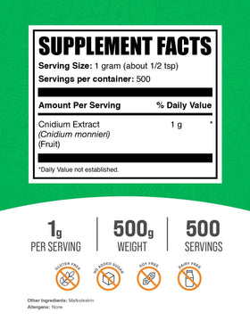 BulkSupplements Cnidium Fruit Extract Powder packaging side view