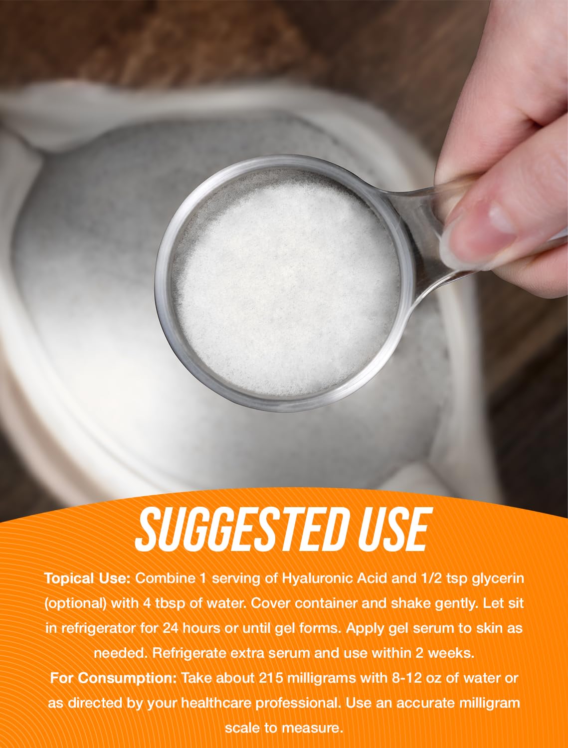BulkSupplements Hyaluronic Acid Powder mixed in a smoothie