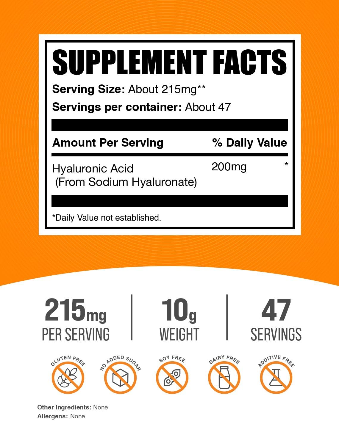 BulkSupplements Hyaluronic Acid Powder scoop with powder