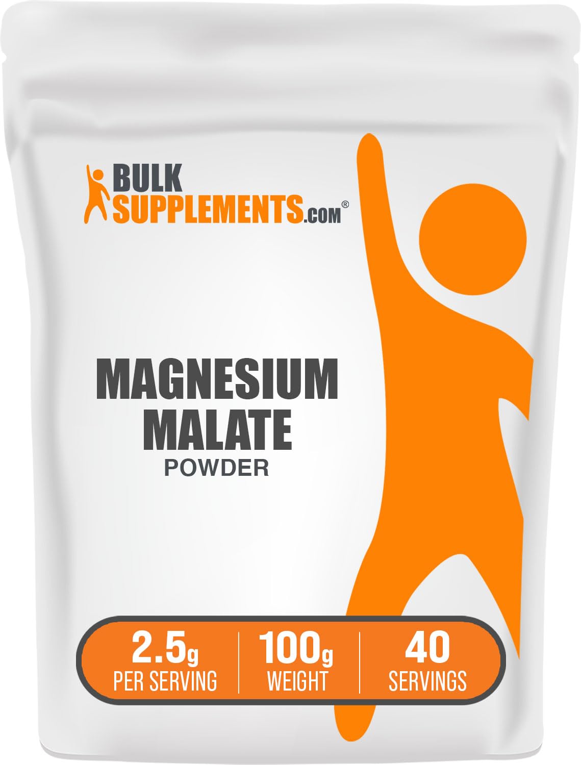 BulkSupplements Magnesium Malate Powder 100g front view packaging