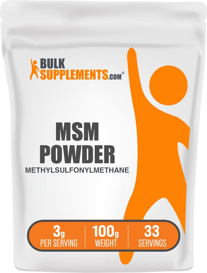 BulkSupplements MSM Powder 3000mg front view packaging