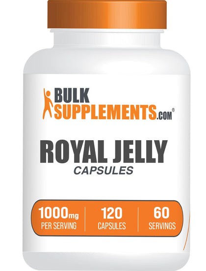 BulkSupplements Royal Jelly Capsules 1000mg bottle front view