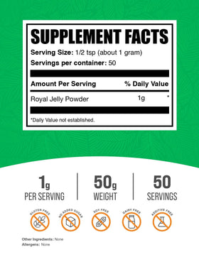 BulkSupplements Royal Jelly Powder packaging side view