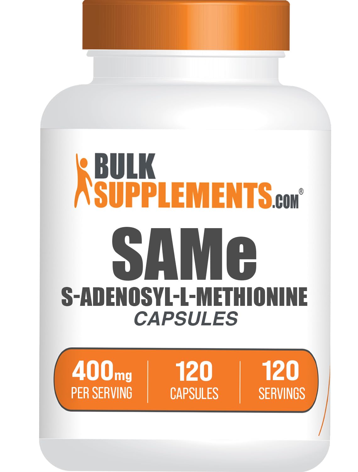BulkSupplements S-Adenosyl-L-Methionine 400mg capsules front view
