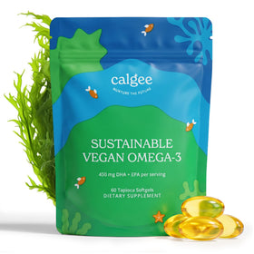 Calgee Algae Omega 3 Supplement 450mg DHA & EPA vegan softgels front view