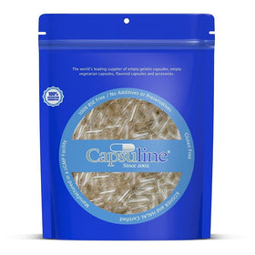 Capsuline Size 00 clear empty gelatin capsules front view