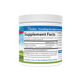 Carlson Acetyl L-Carnitine Powder 1 g back view