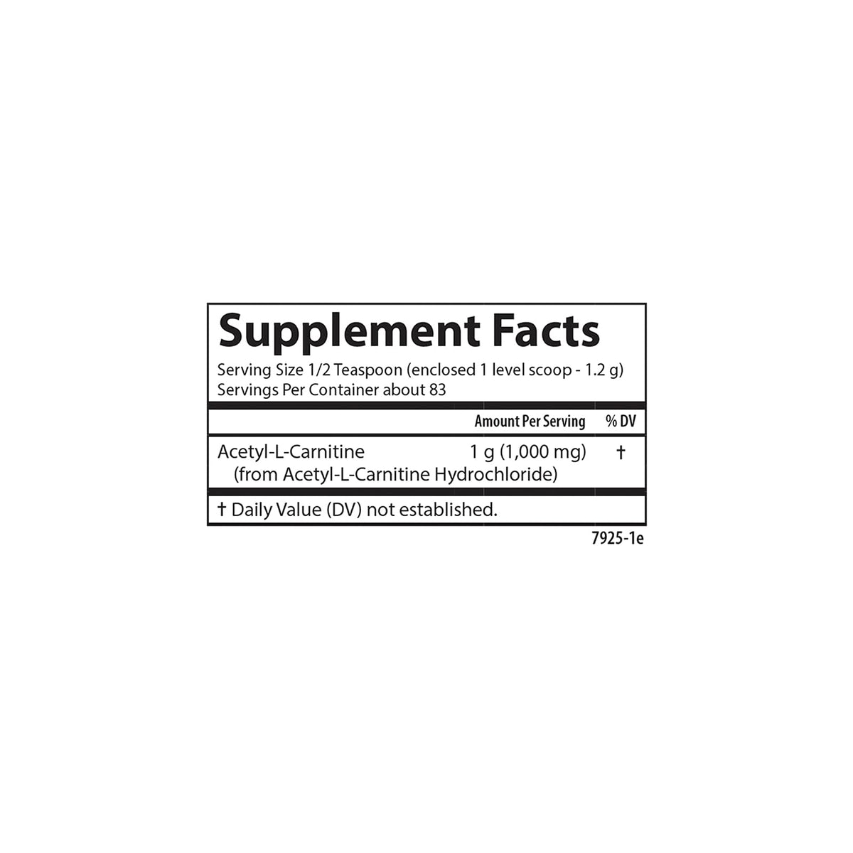 Carlson Acetyl L-Carnitine Powder 1 g scoop