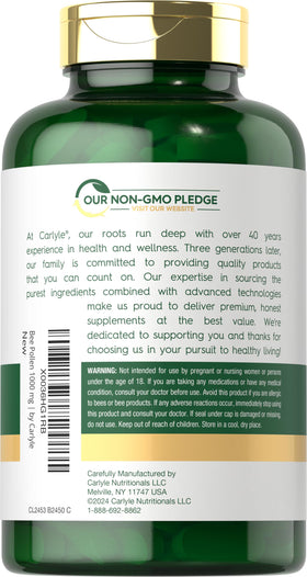 Carlyle Bee Pollen Supplement caplets in a bowl
