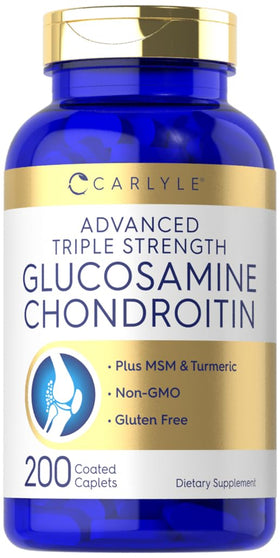 Carlyle Glucosamine Chondroitin MSM Turmeric 200 caplets front view