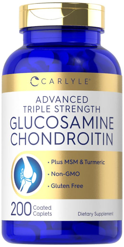 Carlyle Glucosamine Chondroitin MSM Turmeric 200 caplets front view