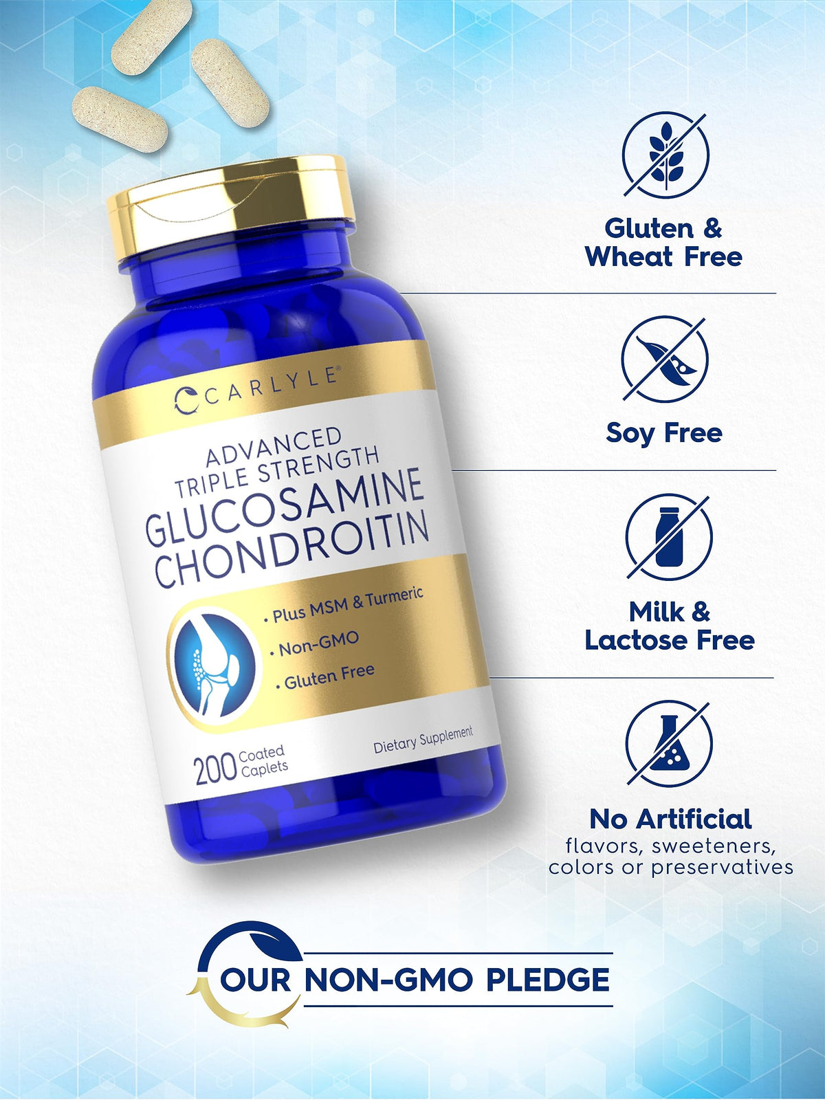 Carlyle Glucosamine Chondroitin MSM Turmeric nutritional information