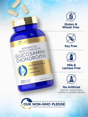 Carlyle Glucosamine Chondroitin MSM Turmeric nutritional information
