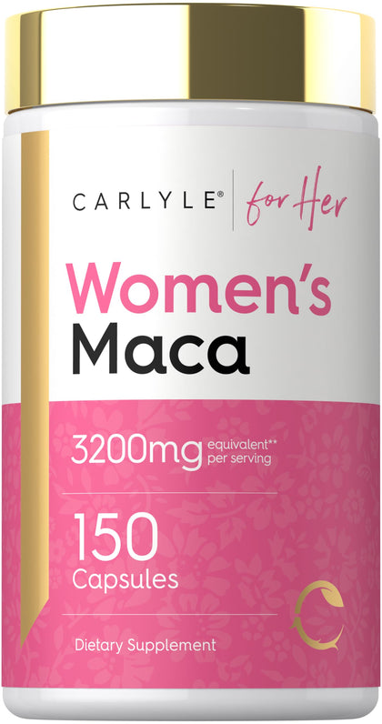 Carlyle Maca Root Capsules for Women 150 count front view