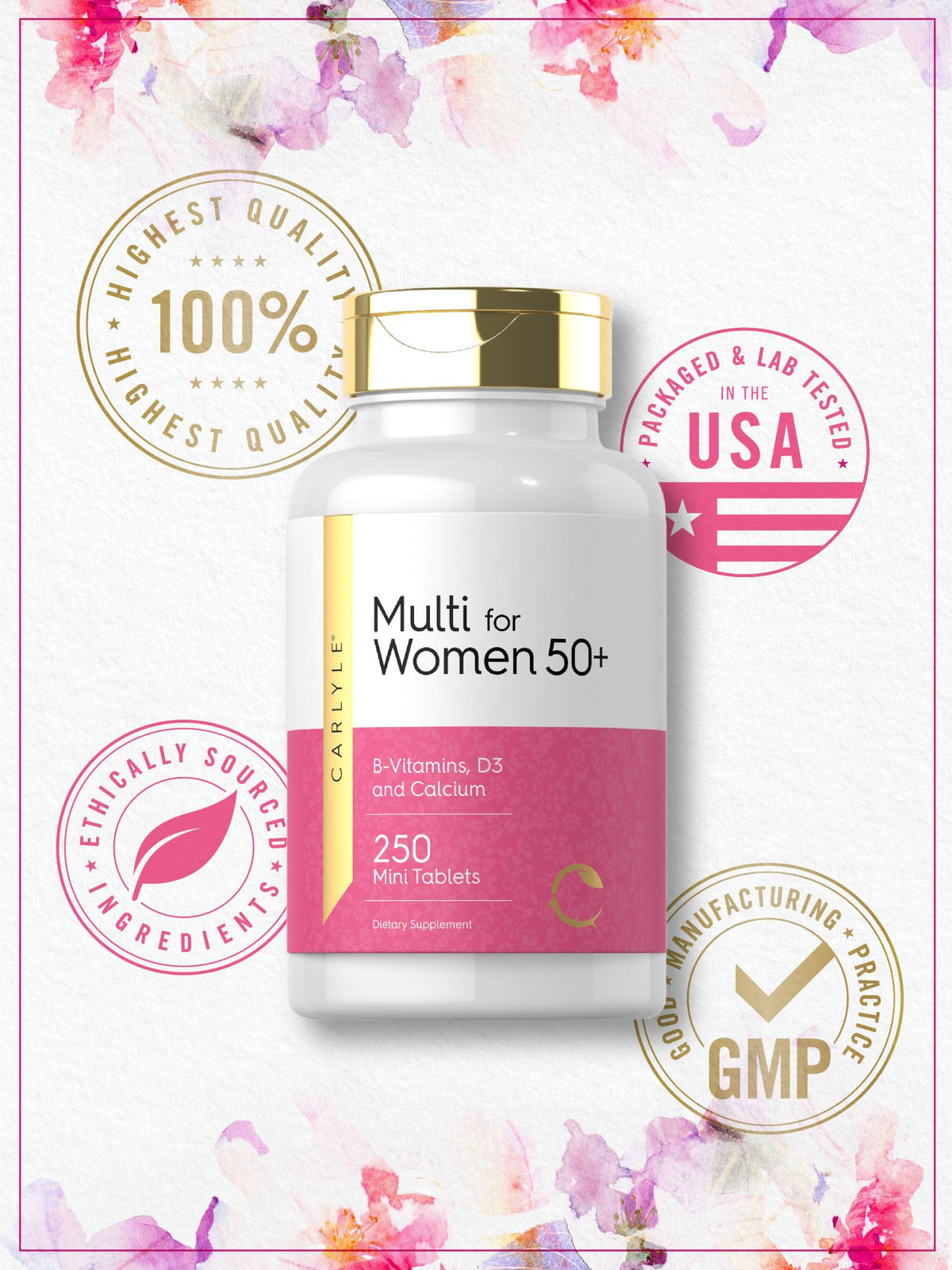 Carlyle Multivitamin for Women 50+ packaging details