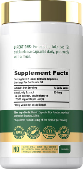Carlyle Royal Jelly Supplement bottle side view