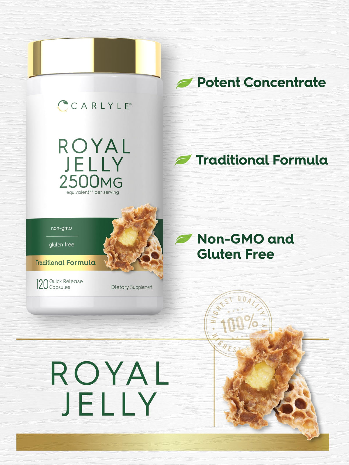 Carlyle Royal Jelly Supplement ingredients list
