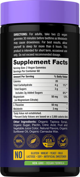 Carlyle Sleep Gummies packaging showing blueberry pomegranate flavour