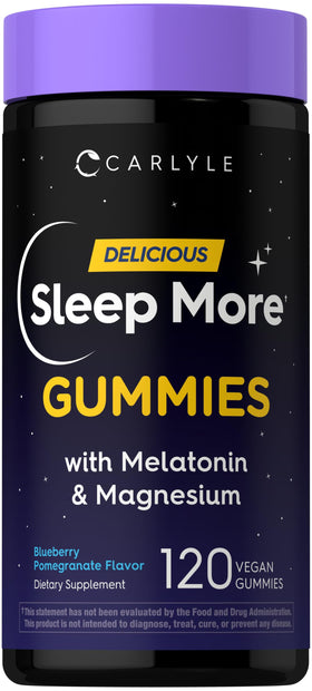 Carlyle Sleep Gummies with Melatonin and Magnesium 120 Count front view