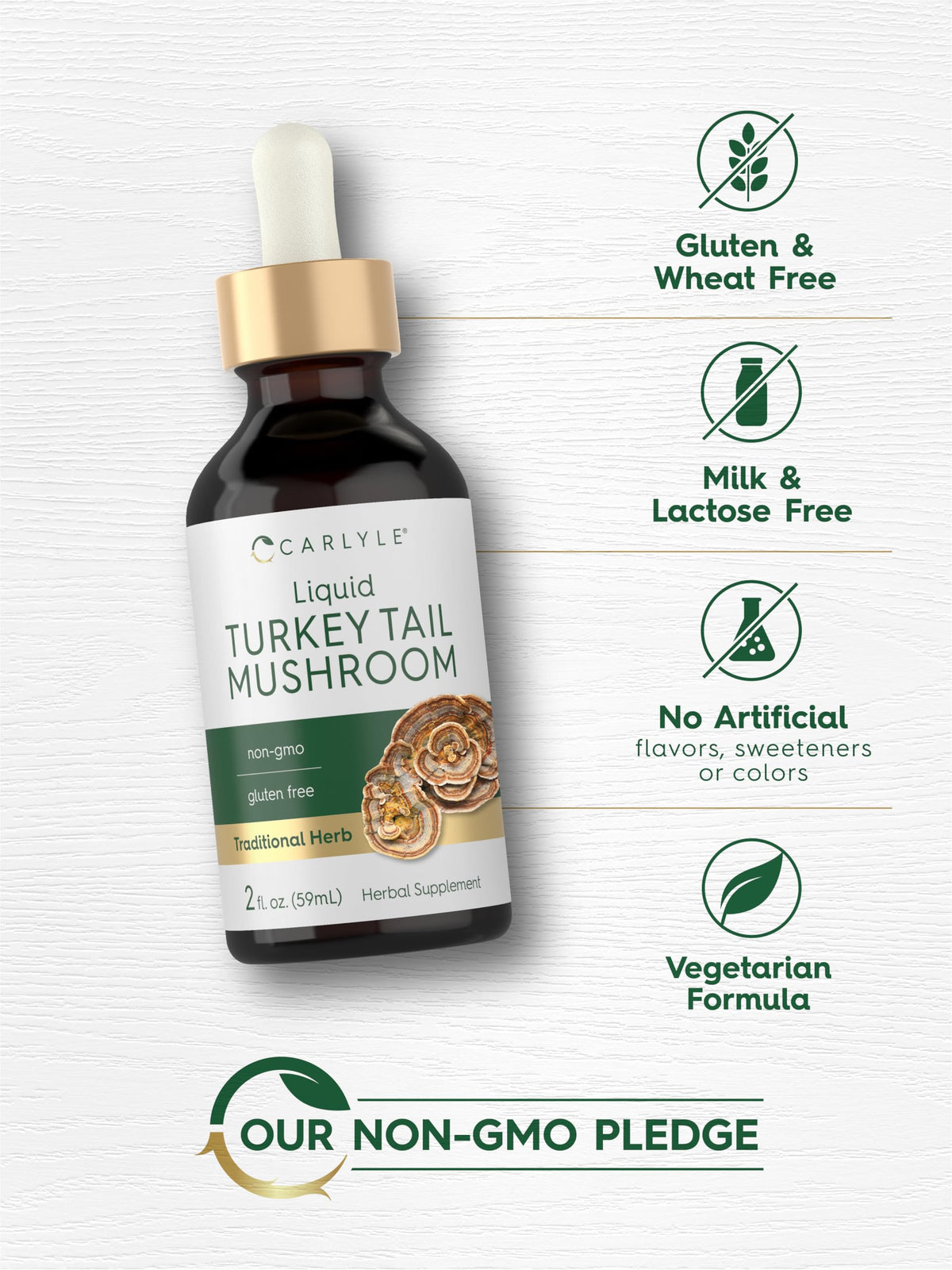Carlyle Turkey Tail Mushroom Extract Liquid back view