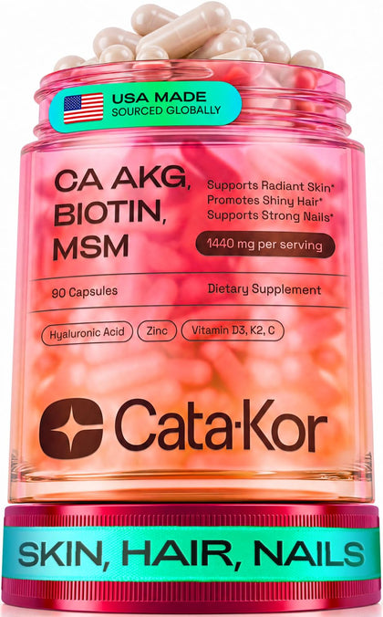 Cata-Kor Hair Skin and Nails Vitamins 90 capsules front view