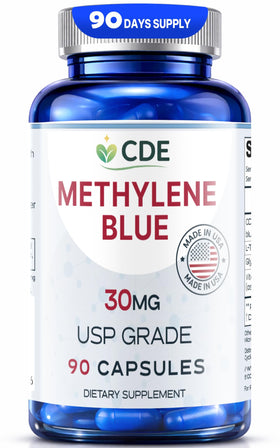CDE Methylene Blue Capsules 30mg bottle front view