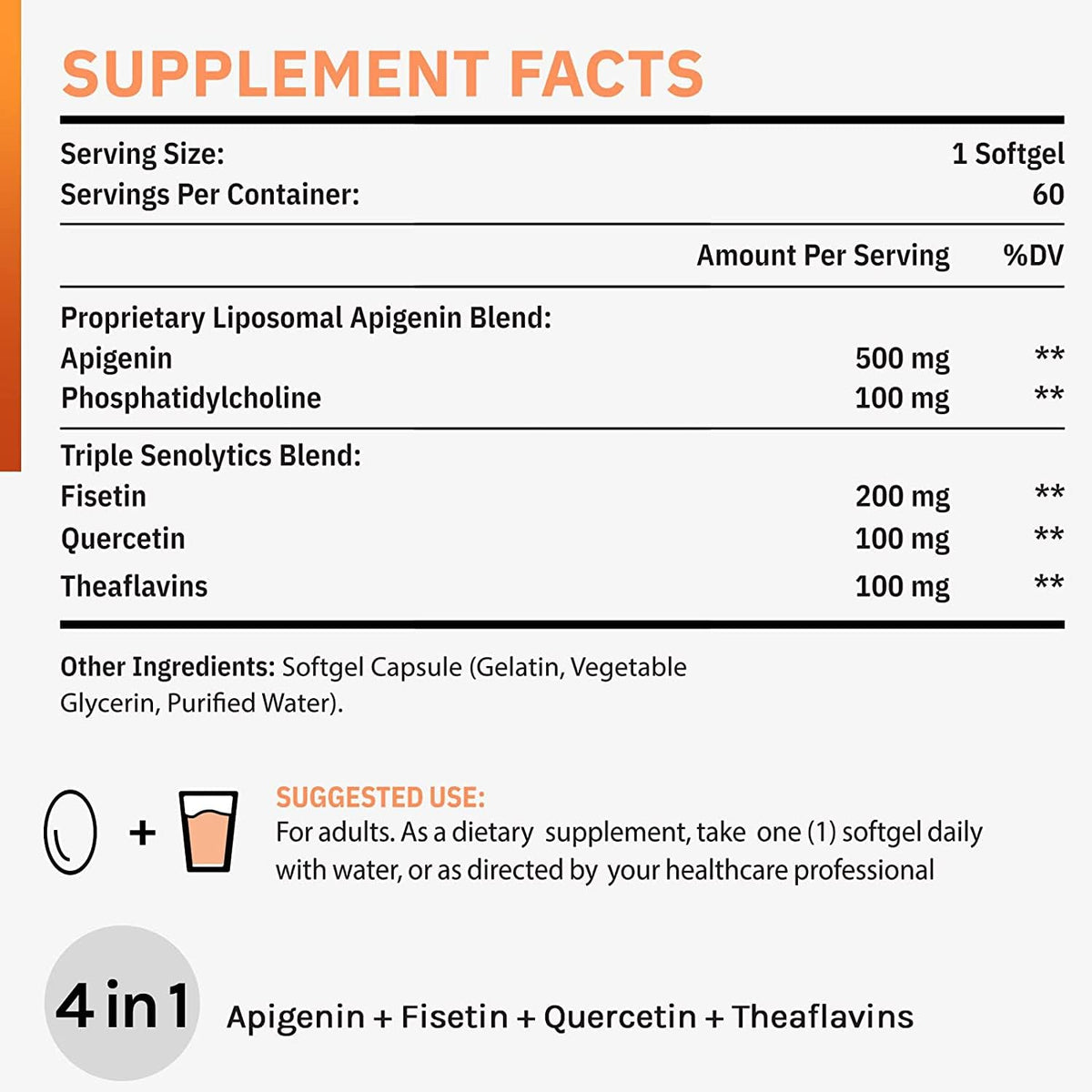 Cenffitio Liposomal Apigenin 500mg Softgels close-up