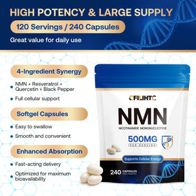 CFILIHTC NMN Supplement 500mg bottle with label